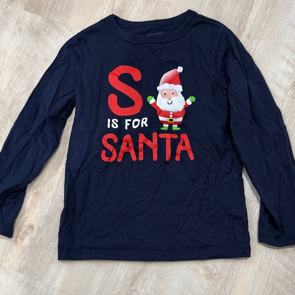 The Children's Place Navy Santa Long Sleeve Tee
